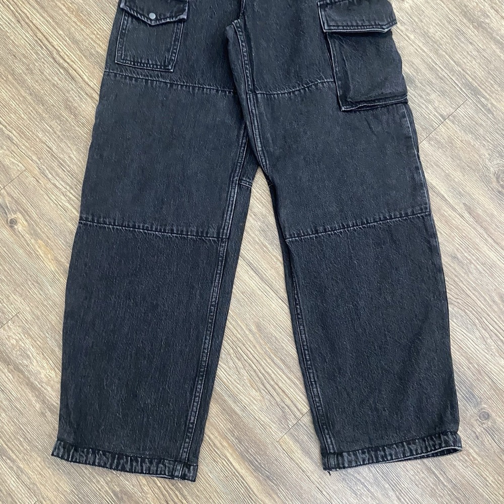 Rag & Bone Nora Cargo High Rise Straight Jeans in Roya Black Size 23 - Picture 4 of 10